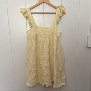 Kara Thoms Alida Linen Dress Butter Yellow
